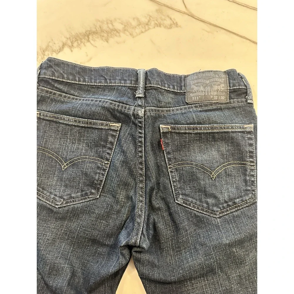 Levi's 511 Slim Fit Jeans Men's 32x30 Dark Wash Denim Pants Blue